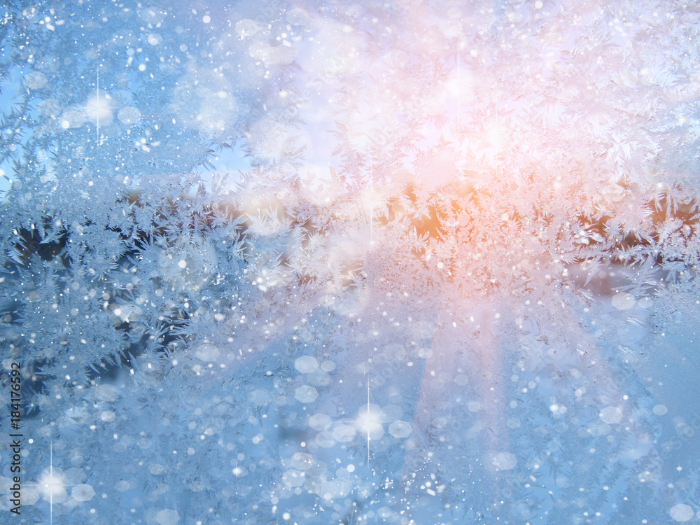 Fototapeta premium snowflakes pattern as winter texture background