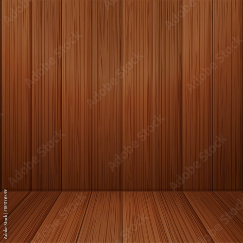 Wood board wall vector illustration 