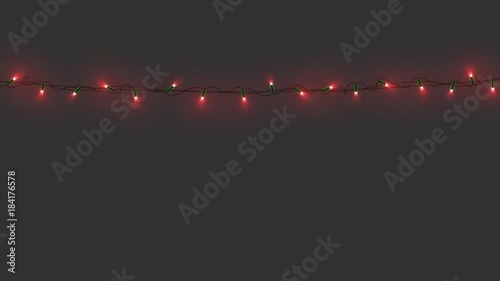 Christmas lights with alpha channel. Flashing Xmas garlands