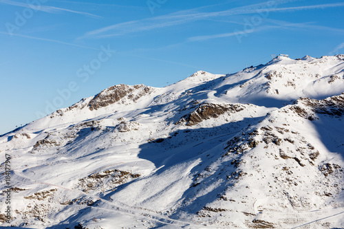 France Savoie, mountains in Val Thorens ski resort © thomathzac23