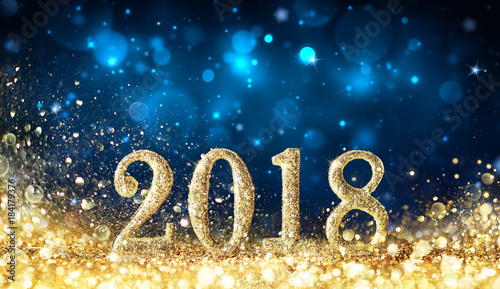 Happy New Year 2018 - Glittering With Golden Dust
