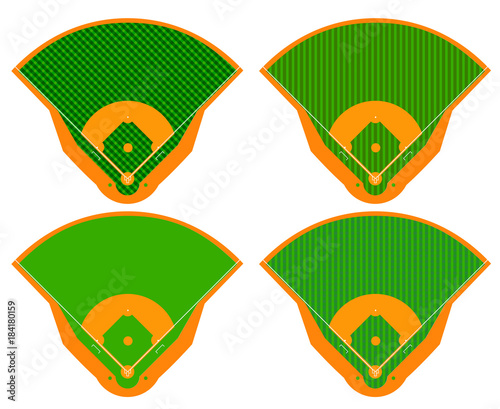 Baseball fields, vector set
