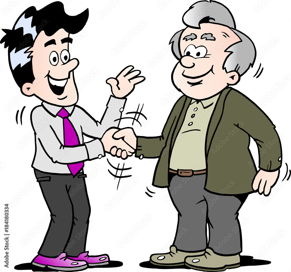 Cartoon Vector illustration of two men there has agreed a deal Cartoon Vector illustration of two men there has agreed a deal