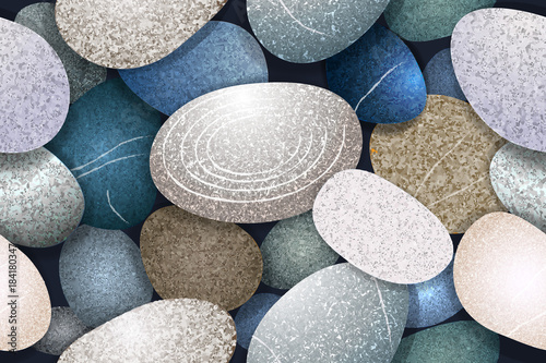 Round pebbles seamless texture background