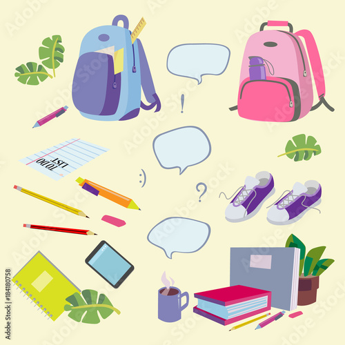 a set of subjects for education and recreation, for the school office and home