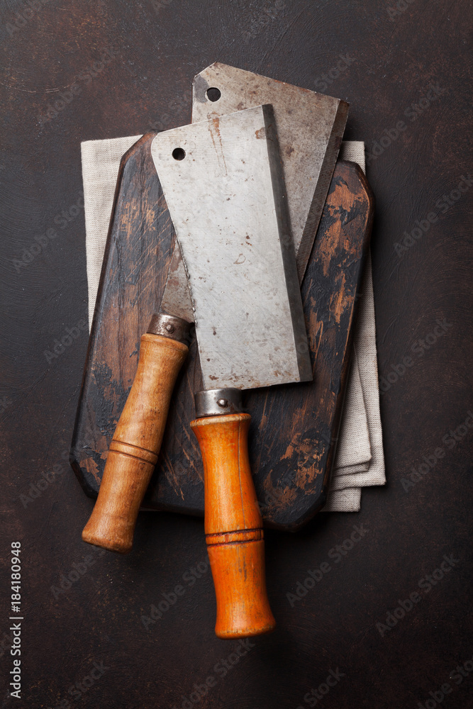Butcher. Vintage meat knives