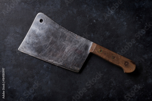 Fotografía Butcher. Vintage meat knife