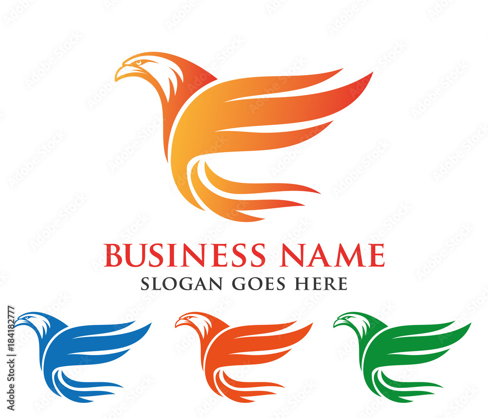 eagle hawk flame vector logo design eagle hawk flame vector logo design