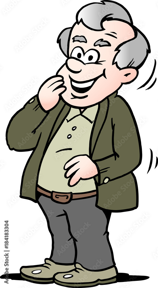 Cartoon Vector illustration of a happy old man Cartoon Vector illustration of a happy old man