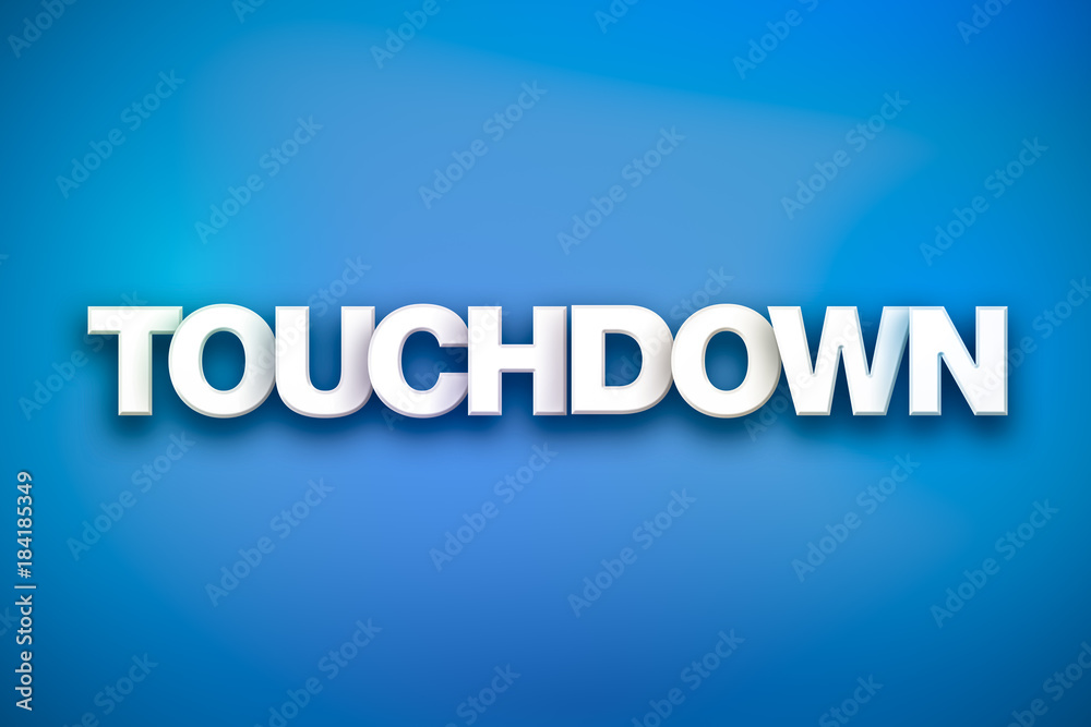 Touchdown Theme Word Art on Colorful Background