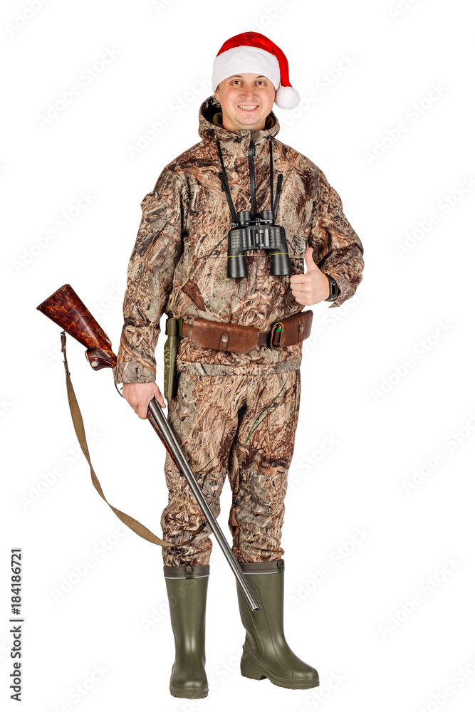 male hunter with double barreled shotgun male hunter with double barreled shotgun