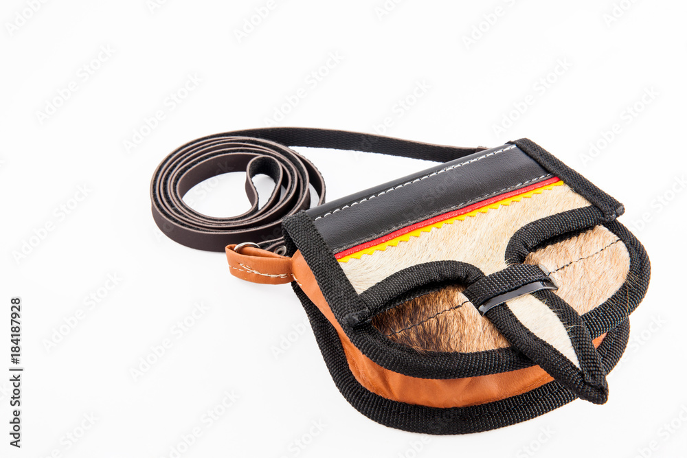 Colombian traditional leather satchel from the Antioquia Region called Carriel isolated on white background Colombian traditional leather satchel from the Antioquia Region called Carriel isolated on white background