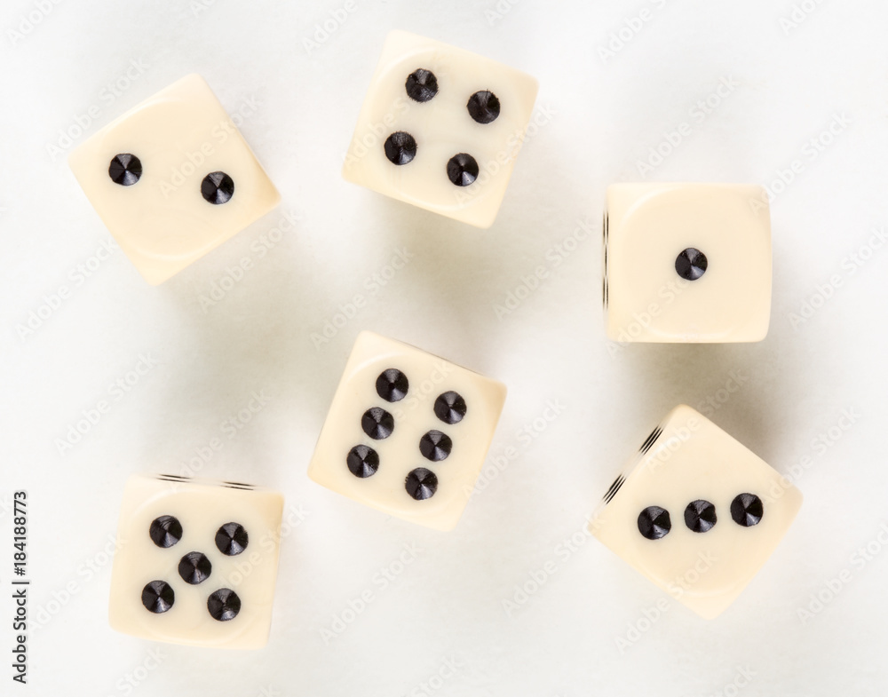 Dices on white background Dices on white background