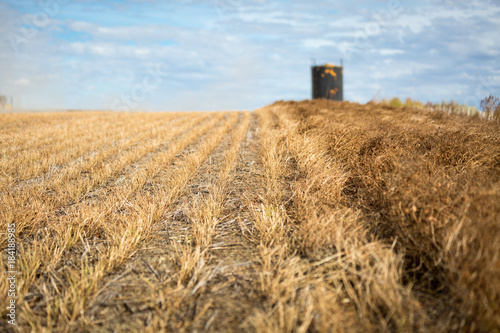 Saskatchewan field during harvest has been combined