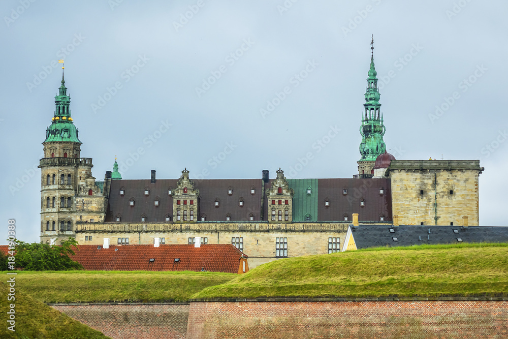 External view of Kronborg castle (1690) in Helsingor, Denmark. Kronborg is one of the most important Renaissance castles in Northern Europe, known worldwide from Shakespeare's Hamlet. External view of Kronborg castle (1690) in Helsingor, Denmark. Kronborg is one of the most important Renaissance castles in Northern Europe, known worldwide from Shakespeare's Hamlet.