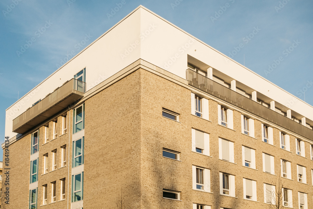 big brown hospital or office building