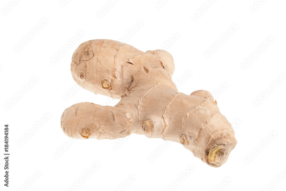Ginger root close up isolated on white background Ginger root close up isolated on white background