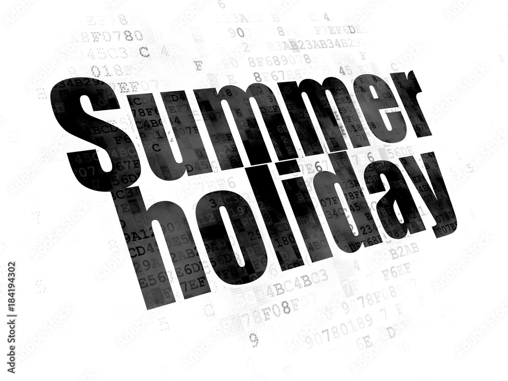 Tourism concept: Pixelated black text Summer Holiday on Digital background Tourism concept: Pixelated black text Summer Holiday on Digital background