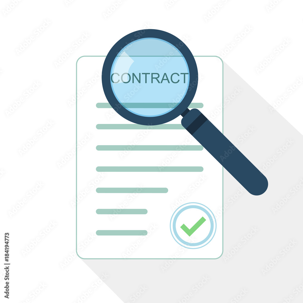 Magnifier and contract icon. Vector illustration Magnifier and contract icon. Vector illustration