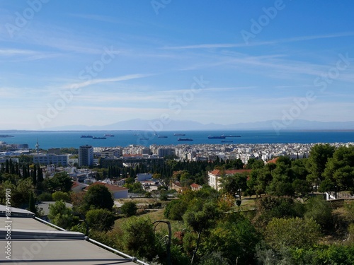 Thessaloniki Blick auf das Meer und den Hafen