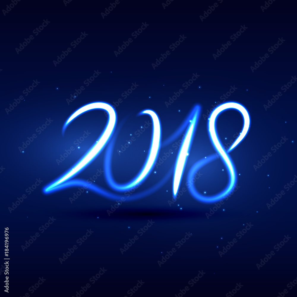 neon style 2018 new year lettering design neon style 2018 new year lettering design