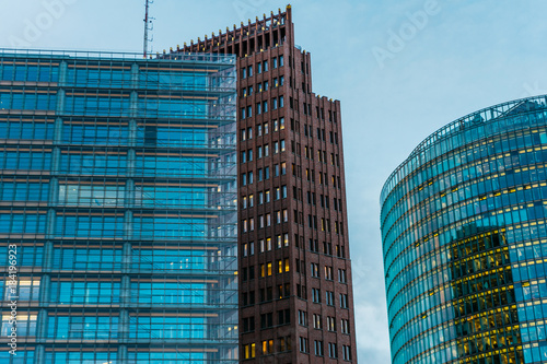 modern skyscrapers at potzdamer platz, berlin
