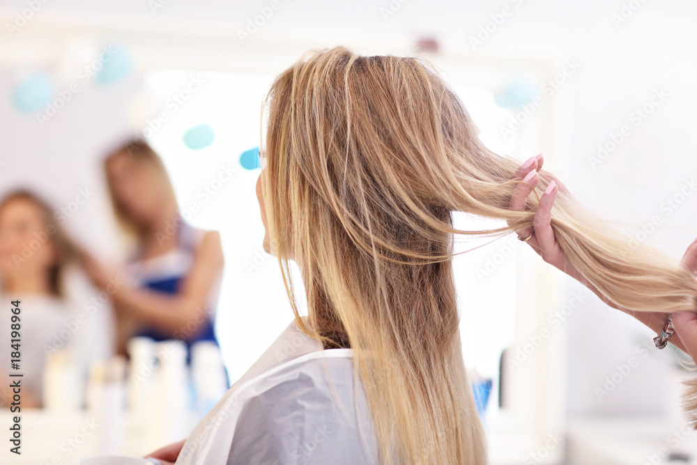 Adult woman at the hair salon