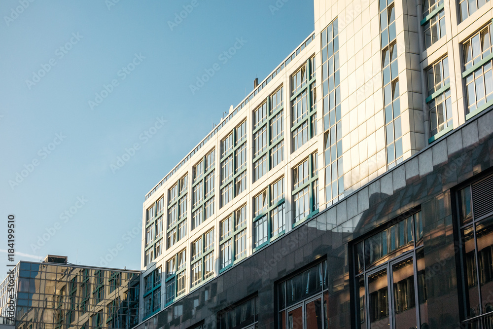 modern and big office complex with darken shadows