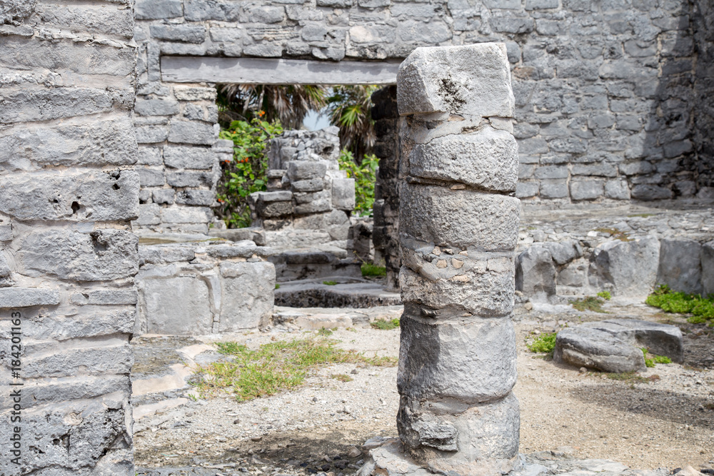 Ruins of Tulum, Maya ancient city in Mexico, Yucatan