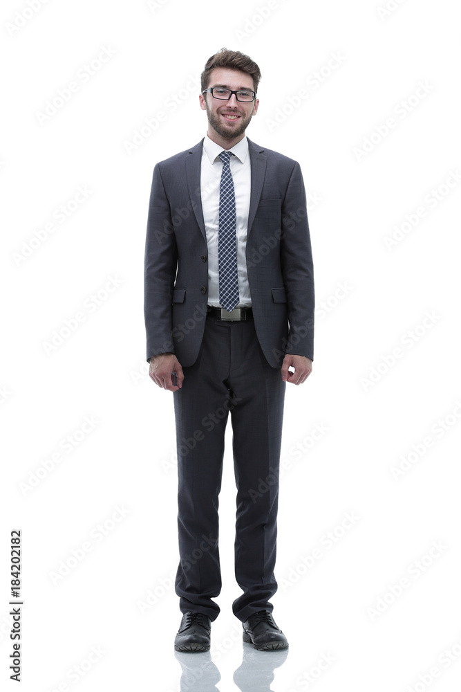Smiling confident business man. Portrait in full growth Smiling confident business man. Portrait in full growth