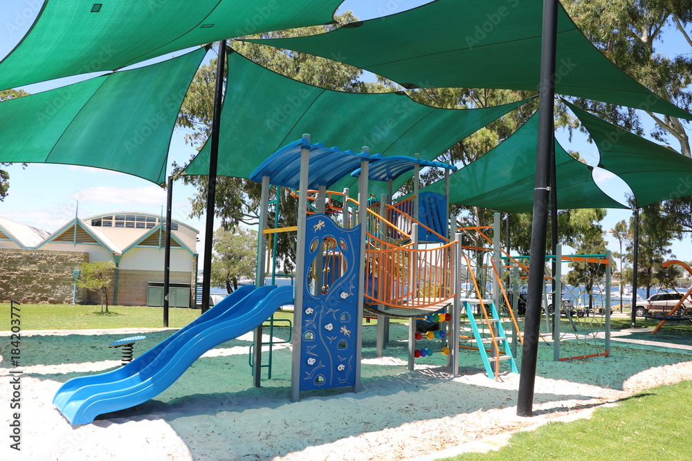 Children's Playground at Swan River in Perth, Western Australia Children's Playground at Swan River in Perth, Western Australia