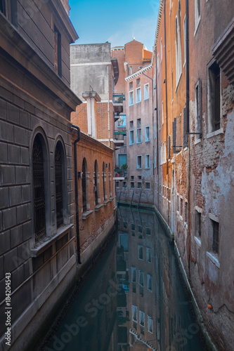 Canals of Venice, Italy. Romantic travel photo background