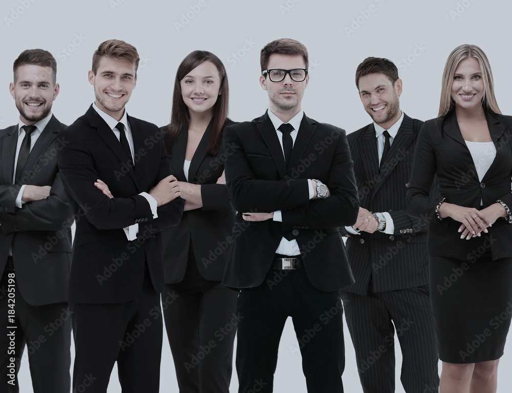 Large group of excited business people. Isolated on white Large group of excited business people. Isolated on white