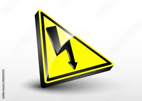 electrical shock 3d with metal effect shiny