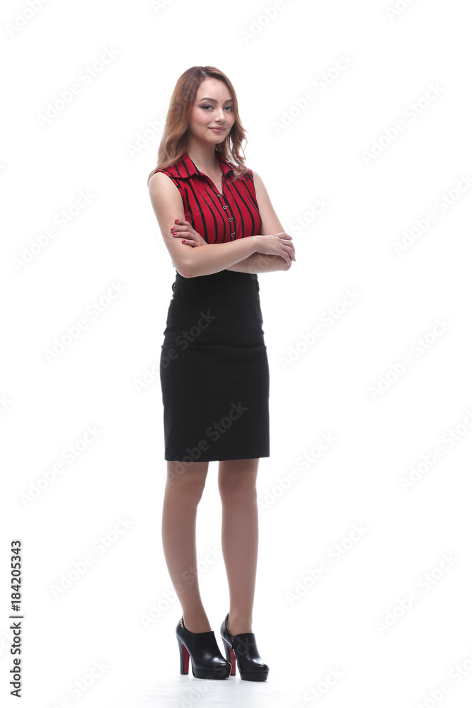 Beautiful young female model is standing. Beautiful young female model is standing.