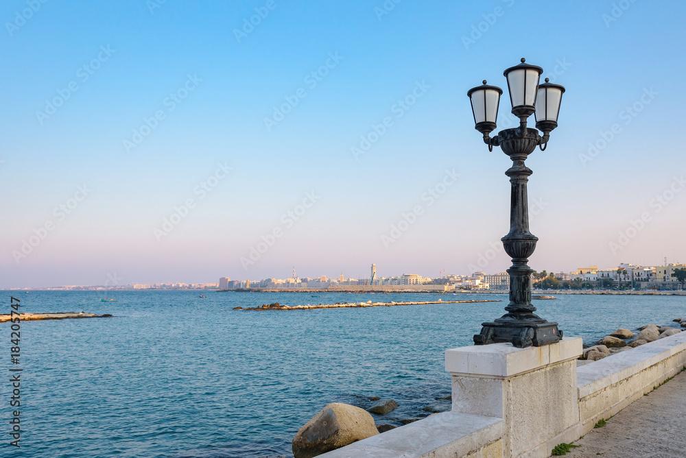 View of seafront in Bari