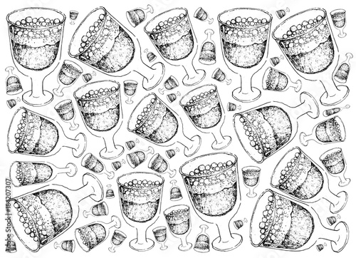 Hand Drawn of Swedish Christmas Drink Julmust Background