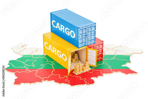 Cargo Shipping and Delivery from Bulgaria concept, 3D rendering