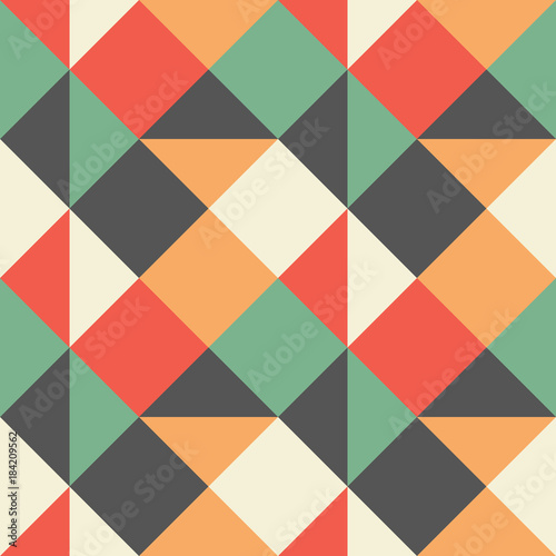 Vector pattern with geometric shapes, rhombus. Seamless background with zigzag motif. Multicolor illustration. Colorful repeatable texture.