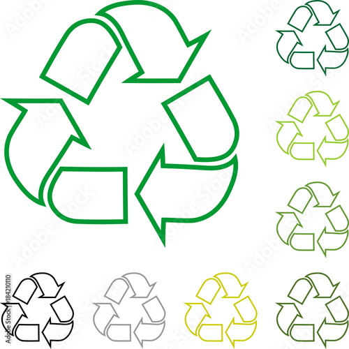 Recycling Pfeile, Recycling Zeichen, Sammlung