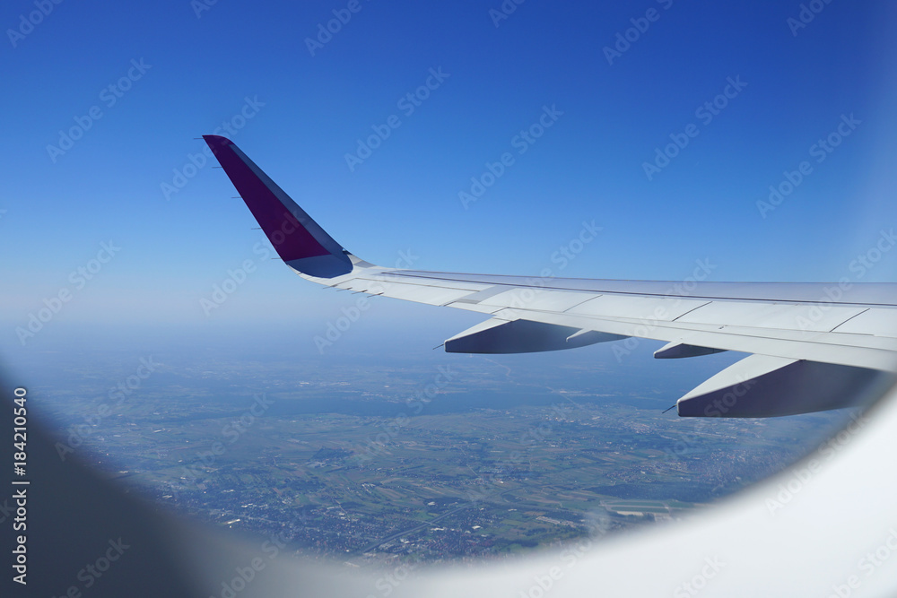 Naklejka premium View from airplane window.