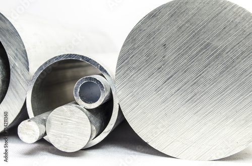 Metal pipelines profile on white background