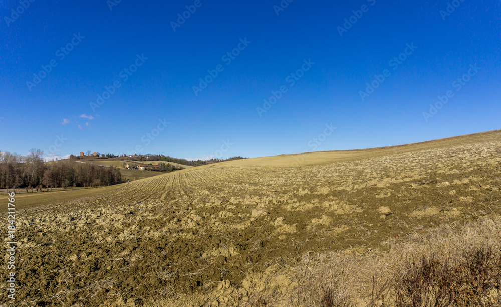 countryside landscape, panorama of turin hills