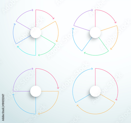 Infographic Simple Rotating Business Cycle Diagrams
