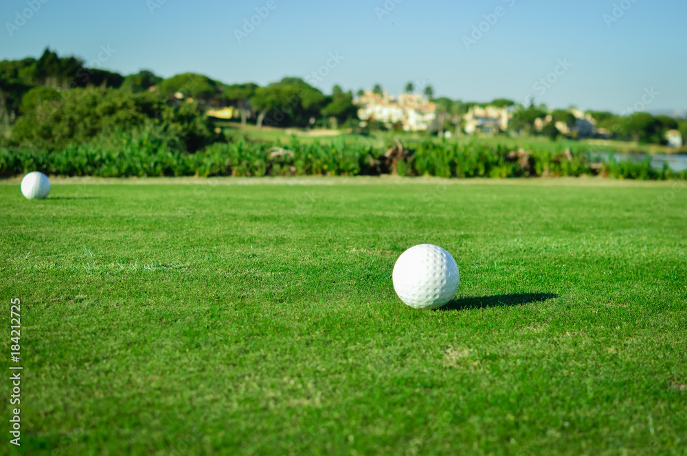 Sunny day and golf field natural scenic outdoors, bright sky background. Sunshine fitness leisure lifestyle space Sunny day and golf field natural scenic outdoors, bright sky background. Sunshine fitness leisure lifestyle space
