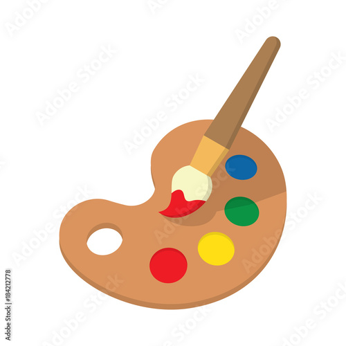 Paint brush with palette