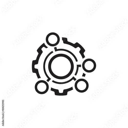 Technical Data Icon. Gear and Option Dots. Engineering Symbol.
