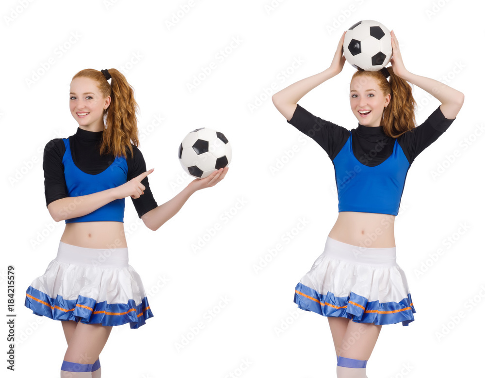 Cheerleader isolated on the white background Cheerleader isolated on the white background