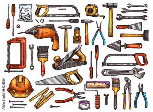 Tool for construction and repair work sketch