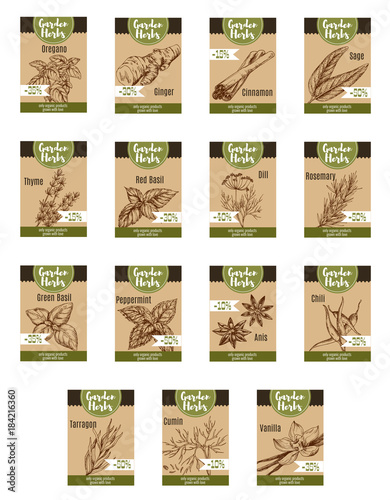 Spice and garden herb discount tag and label